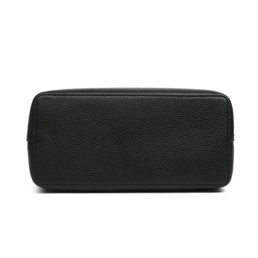 Tory Burch Black Pebbled Leather Small 2 way Tote Bag